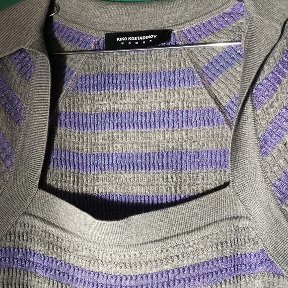 Kiko Kostadinov Dresses & Skirts - Kiko Kostadinov Women’s Gray and Purple Striped Sweater Dress sz 34